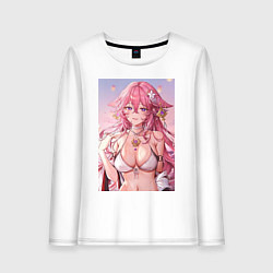 Лонгслив хлопковый женский Яэ Мико, цвет: белый