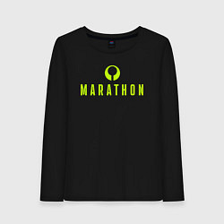 Лонгслив хлопковый женский Marathon logo, цвет: черный