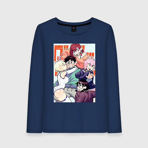 Женский лонгслив Дандадан: Момо Аясэ / Тёмно-синий – фото 1