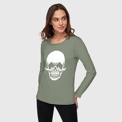 Женский лонгслив Scary skull / Авокадо – фото 3