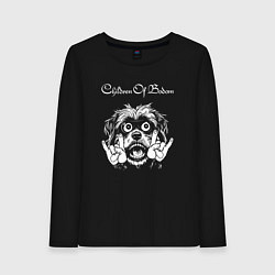 Лонгслив хлопковый женский Children of Bodom rock dog, цвет: черный