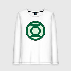 Лонгслив хлопковый женский Green lantern logo, цвет: белый