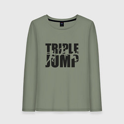 Лонгслив хлопковый женский Тройной прыжок, цвет: авокадо