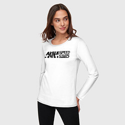 Лонгслив хлопковый женский Akina speed star, цвет: белый — фото 2