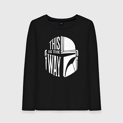 Лонгслив хлопковый женский This is the way helmet The mandolorian, цвет: черный