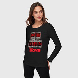 Лонгслив хлопковый женский Розыск пацанов The boys, цвет: черный — фото 2