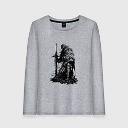 Лонгслив хлопковый женский Элитный рыцарь с двуручным мечом, цвет: меланж