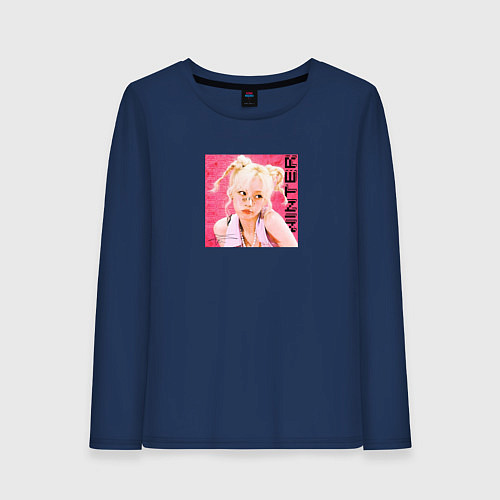 Женский лонгслив Winter aespa / Тёмно-синий – фото 1