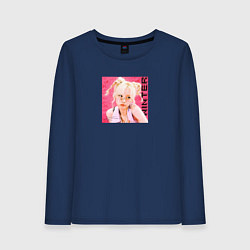 Лонгслив хлопковый женский Winter aespa, цвет: тёмно-синий