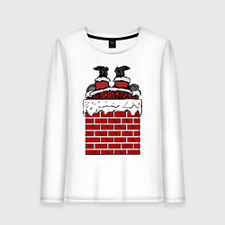 Лонгслив хлопковый женский Рождество отменяется, цвет: белый