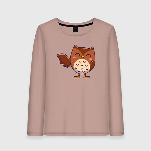 Женский лонгслив Привет от совы / Пыльно-розовый – фото 1