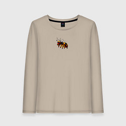 Лонгслив хлопковый женский Укуренная пчела, цвет: миндальный