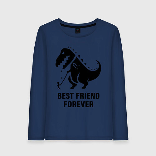 Женский лонгслив Godzilla best friend / Тёмно-синий – фото 1