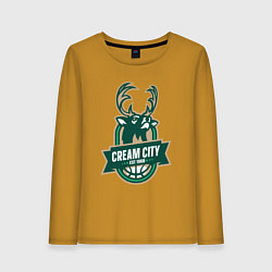 Женский лонгслив Milwaukee Bucks cream city