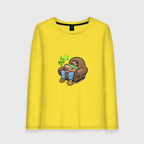 Женский лонгслив Слишком быстрый для тебя / Желтый – фото 1
