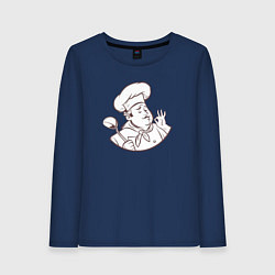 Лонгслив хлопковый женский Cool chef, цвет: тёмно-синий