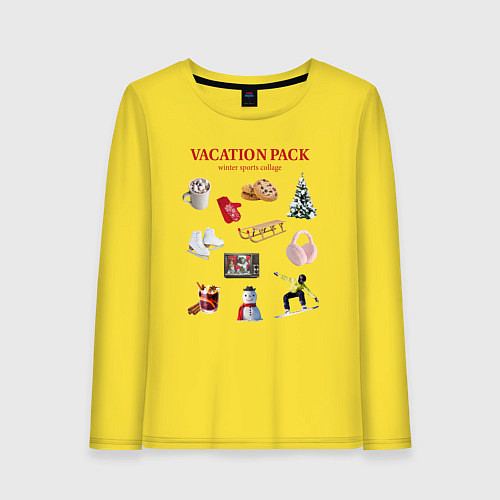 Женский лонгслив Vacation pack / Желтый – фото 1