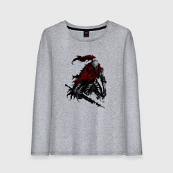 Лонгслив хлопковый женский Боевой элитный рыцарь, цвет: меланж