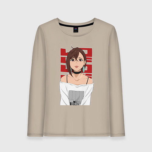 Женский лонгслив Дандадан: Момо / Миндальный – фото 1