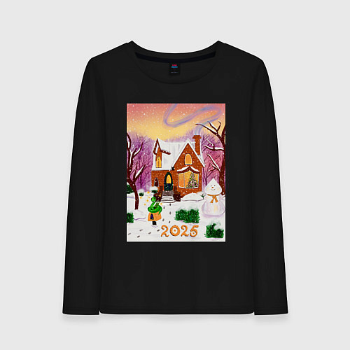 Женский лонгслив Настроение Дом / Черный – фото 1