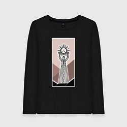 Лонгслив хлопковый женский Фатима держит солнце, цвет: черный