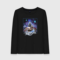 Лонгслив хлопковый женский Ханья, цвет: черный