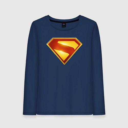 Женский лонгслив Супермен Джеймса Ганна лого / Тёмно-синий – фото 1