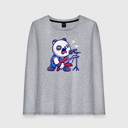 Лонгслив хлопковый женский Панда рокер, цвет: меланж