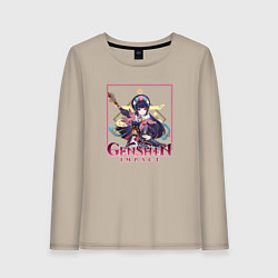 Лонгслив хлопковый женский Юнь Цзинь, цвет: миндальный