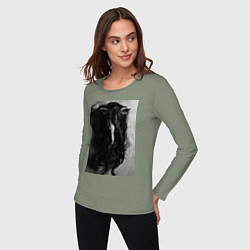 Лонгслив хлопковый женский Пила 8, цвет: авокадо — фото 2