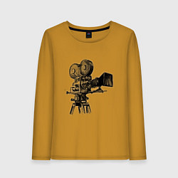 Лонгслив хлопковый женский Кинооператор, цвет: горчичный