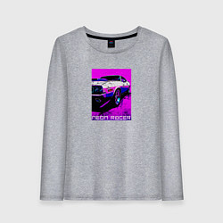 Лонгслив хлопковый женский Neon racer, цвет: меланж