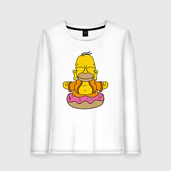 Лонгслив хлопковый женский Homer yoga, цвет: белый