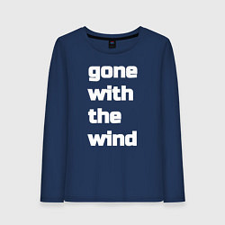 Лонгслив хлопковый женский Gone with the wind, цвет: тёмно-синий