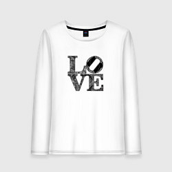 Лонгслив хлопковый женский L o v e, цвет: белый