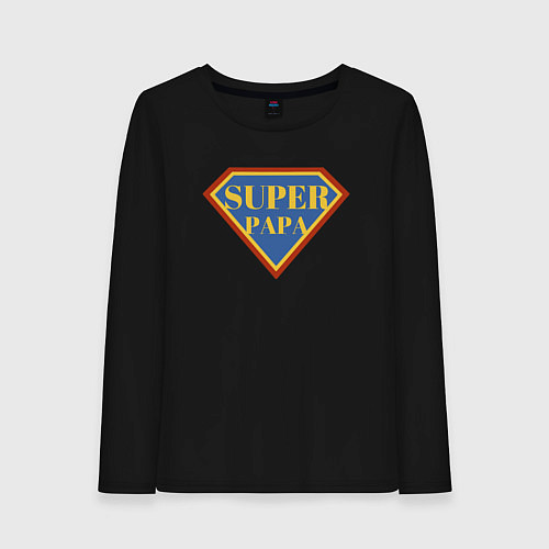 Женский лонгслив Мой супер папа / Черный – фото 1
