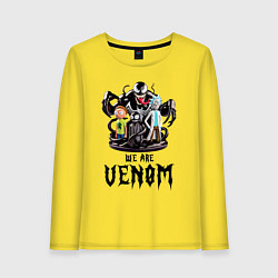 Лонгслив хлопковый женский Morty and Rick - we are Venom meme, цвет: желтый