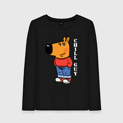 Лонгслив хлопковый женский Chill guy, цвет: черный