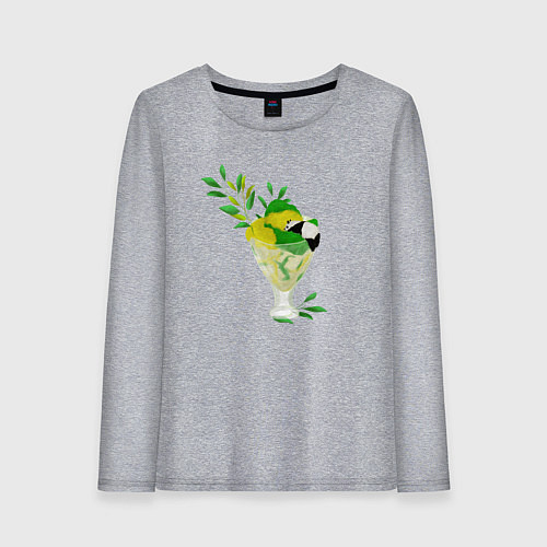 Женский лонгслив Панда и мороженое / Меланж – фото 1