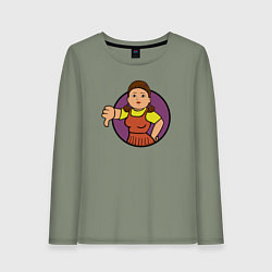 Лонгслив хлопковый женский Squid game girl, цвет: авокадо