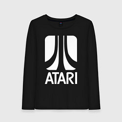 Лонгслив хлопковый женский Atari logo white, цвет: черный