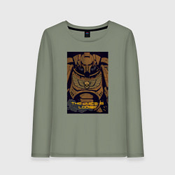 Лонгслив хлопковый женский Вархаммер 40к - арт, цвет: авокадо