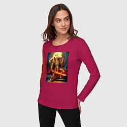 Лонгслив хлопковый женский Empire of Humanity - Warhammer 40k, цвет: маджента — фото 2