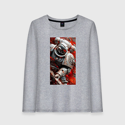 Женский лонгслив Космодесантник в белом костюме / Меланж – фото 1