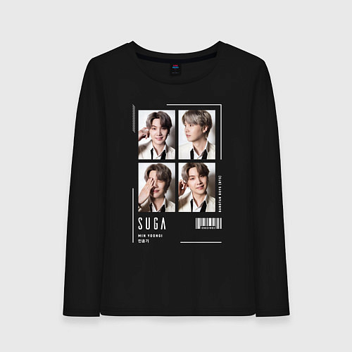 Женский лонгслив Yoongi bts 4cut / Черный – фото 1
