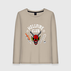 Лонгслив хлопковый женский Клуб адского пламени, цвет: миндальный