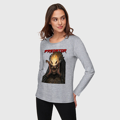 Женский лонгслив Predator scream / Меланж – фото 3