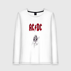 Лонгслив хлопковый женский AcDc - roook фильтр amaro, цвет: белый