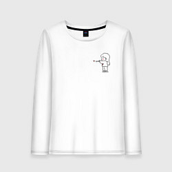Лонгслив хлопковый женский Влюбленная девушка для пары, цвет: белый