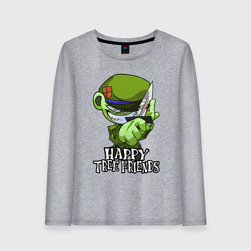 Женский лонгслив Happy three friends - Flippy / Меланж – фото 1